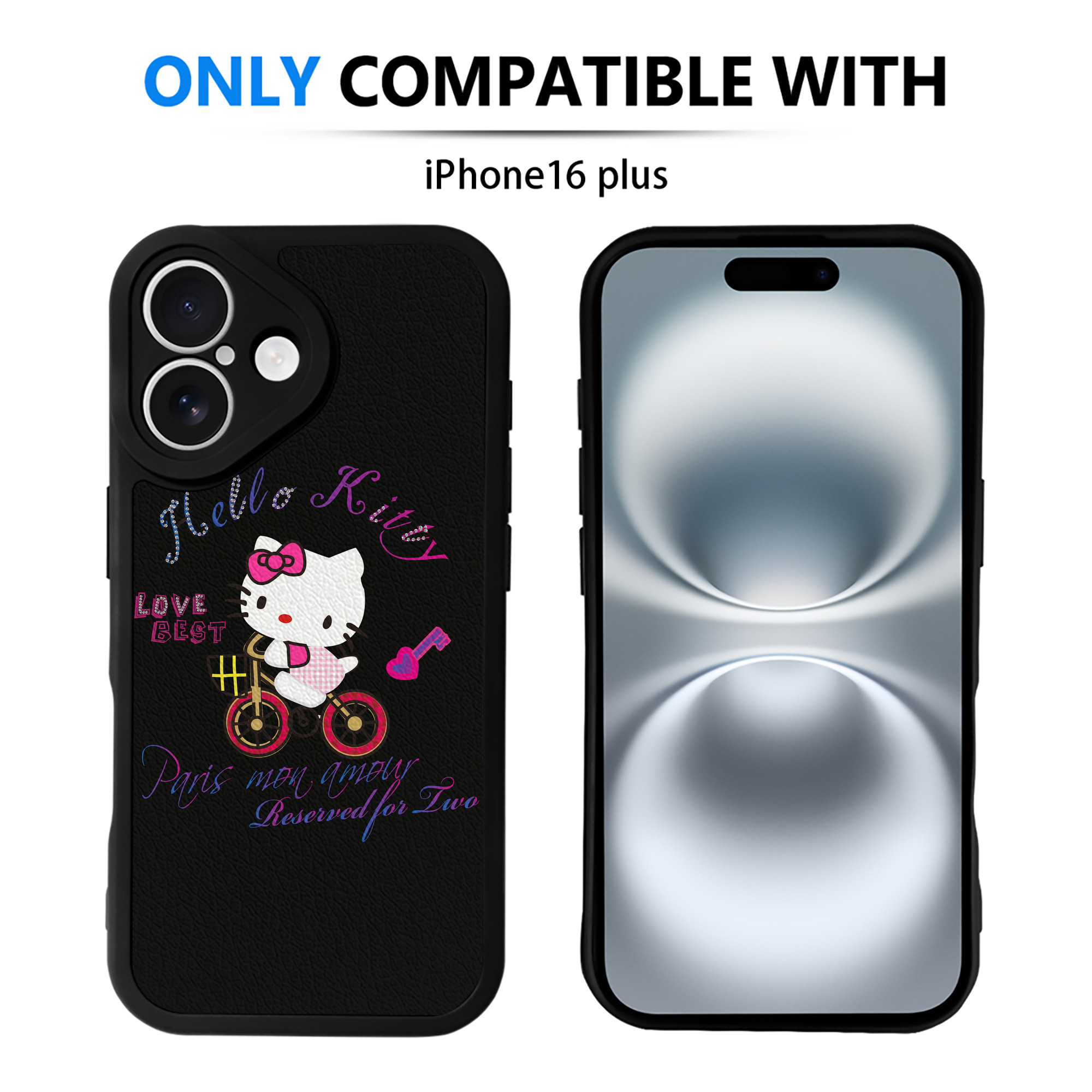 （画像用） Hello Kitty ハローキティ 【iPhone 16シリーズ対応】シリコンスマホケース（レザー調） 材質：シリコン